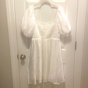 NWOT Pearl Babydoll Smocked Dress. Bridal